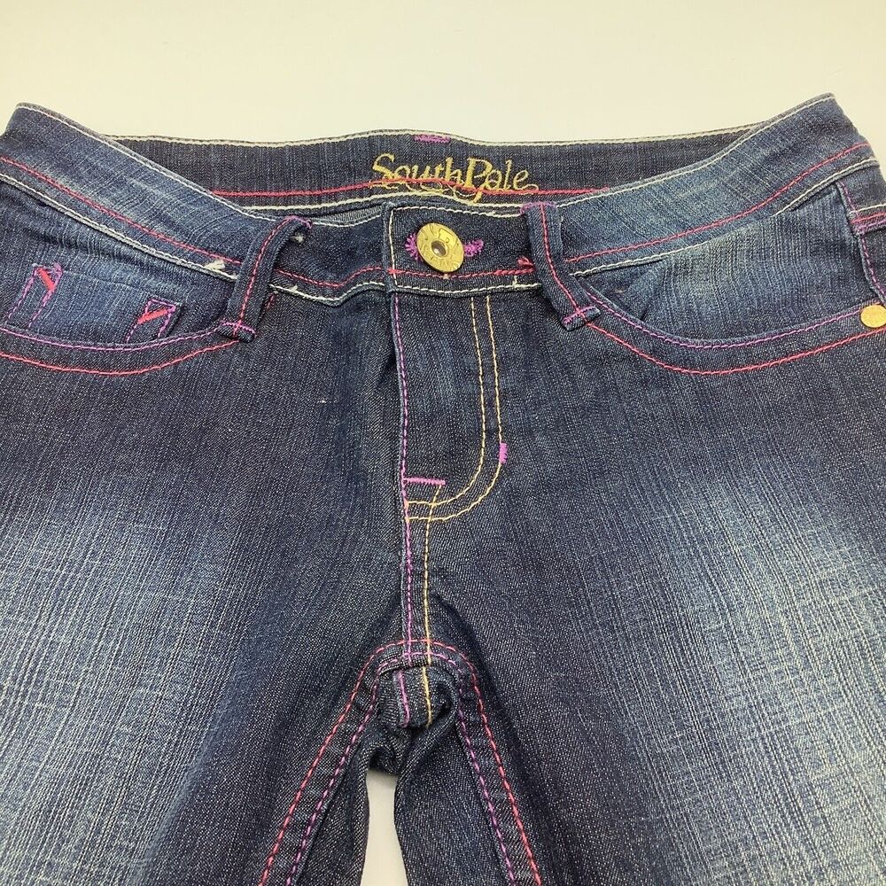 South Pole Womens Capri‎ Cuffed Denim Jeans Blue Size 1 - Picture 5 of 8